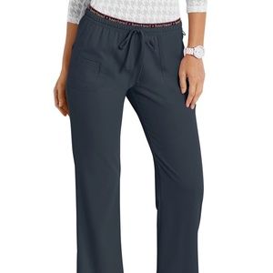 HeartSoul Heart Breaker Drawstring Petite Large Scrub Pants in Pewter